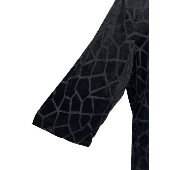 Susan Graver Womens Long Sleeve Round Neck Burnout Velvet Tunic Size 3X - Picture 3 of 9